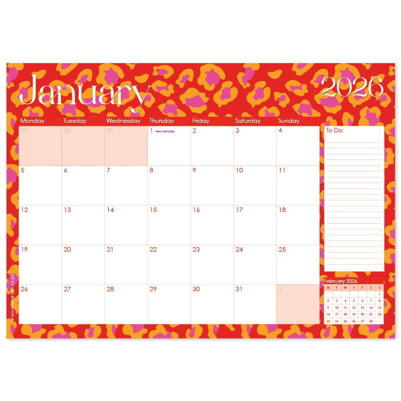 2026 Desk Calendar - Lumo Leopard