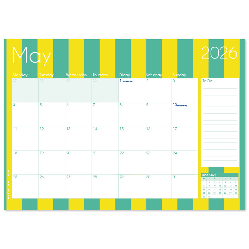 2026 Desk Calendar - Circus Stripe