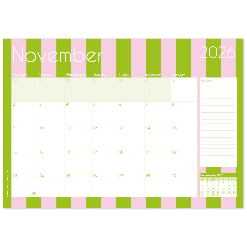2026 Desk Calendar - Sorbet Stripe
