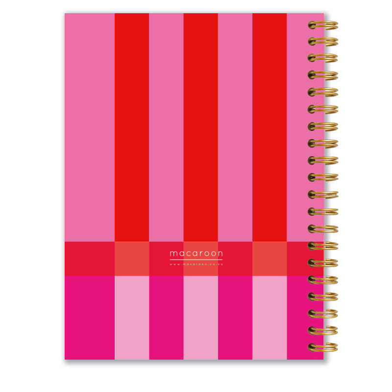 A4 Personalised Journal - Circus Stripe - Ruby