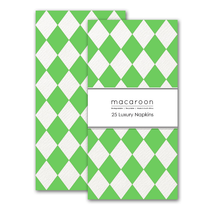 Disposable Slim Luxury Napkins - Harlequin Apple Green