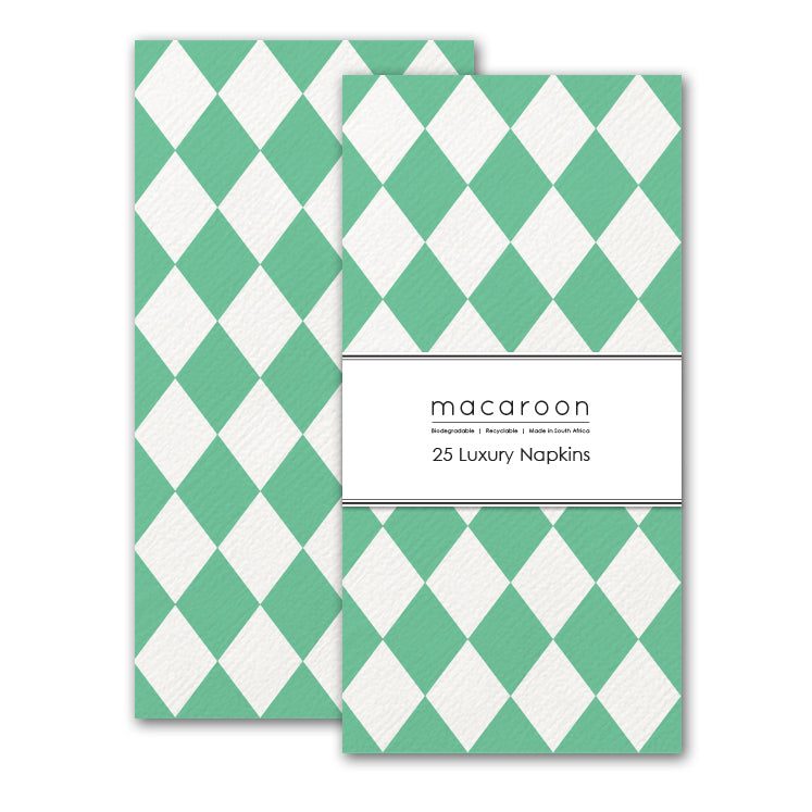 Disposable Slim Luxury Napkins - Harlequin Seaglass
