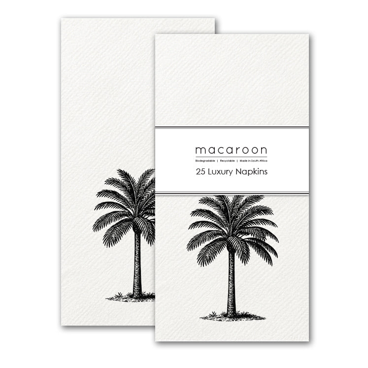 Disposable Slim Luxury Napkins - Palm Royale Black