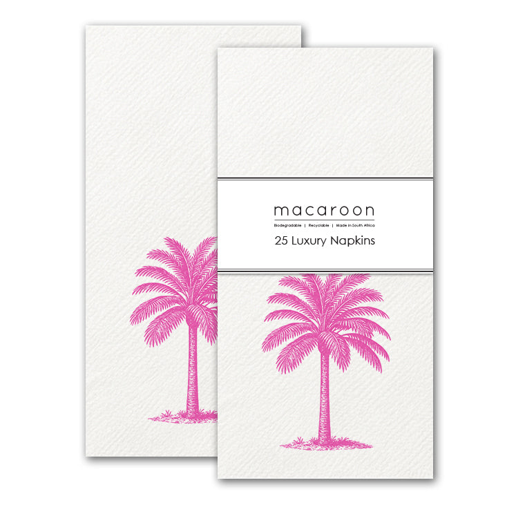 Disposable Slim Luxury Napkins - Palm Royale Pink