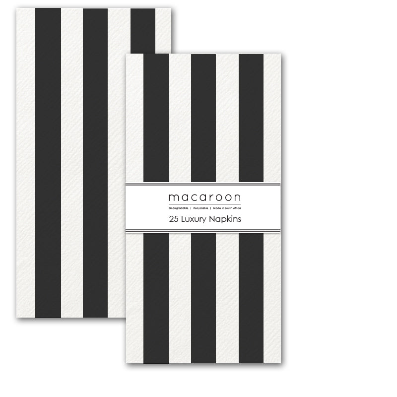 Disposable Slim Luxury Napkins - Black Stripe