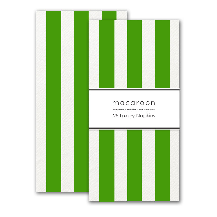 Disposable Slim Luxury Napkins - Green Stripe