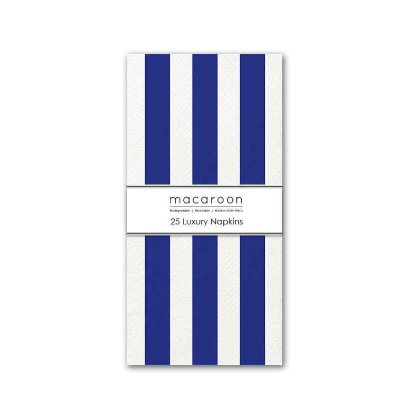 Disposable Slim Luxury Napkins - Navy Stripe