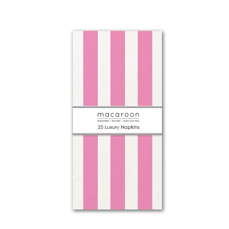 Disposable Slim Luxury Napkins - Pink Stripe