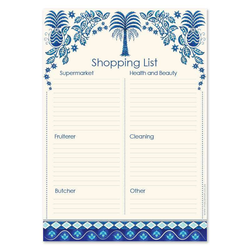 A5 Shopping List - Harlequin Palm