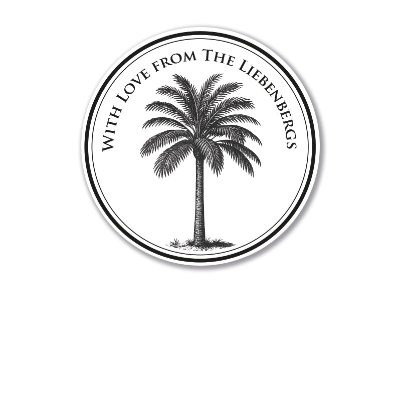 Personalised Gift Stickers - Classic Palm Black