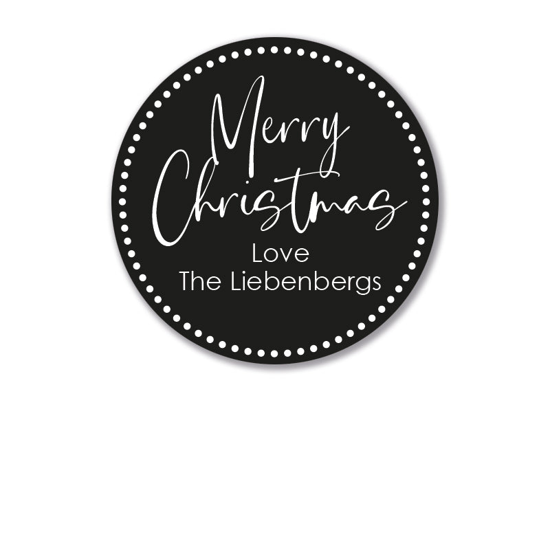 Personalised Gift Stickers - Merry Christmas - Black