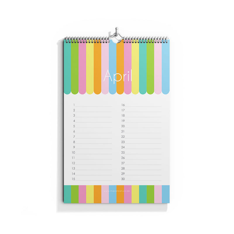 Celebration Calendar - Sorbet Stripe