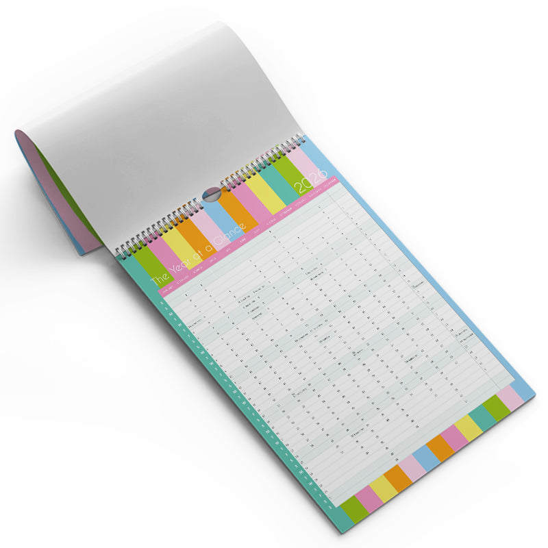 2026 A3 Monthly Wall Planner - Sorbet Stripe