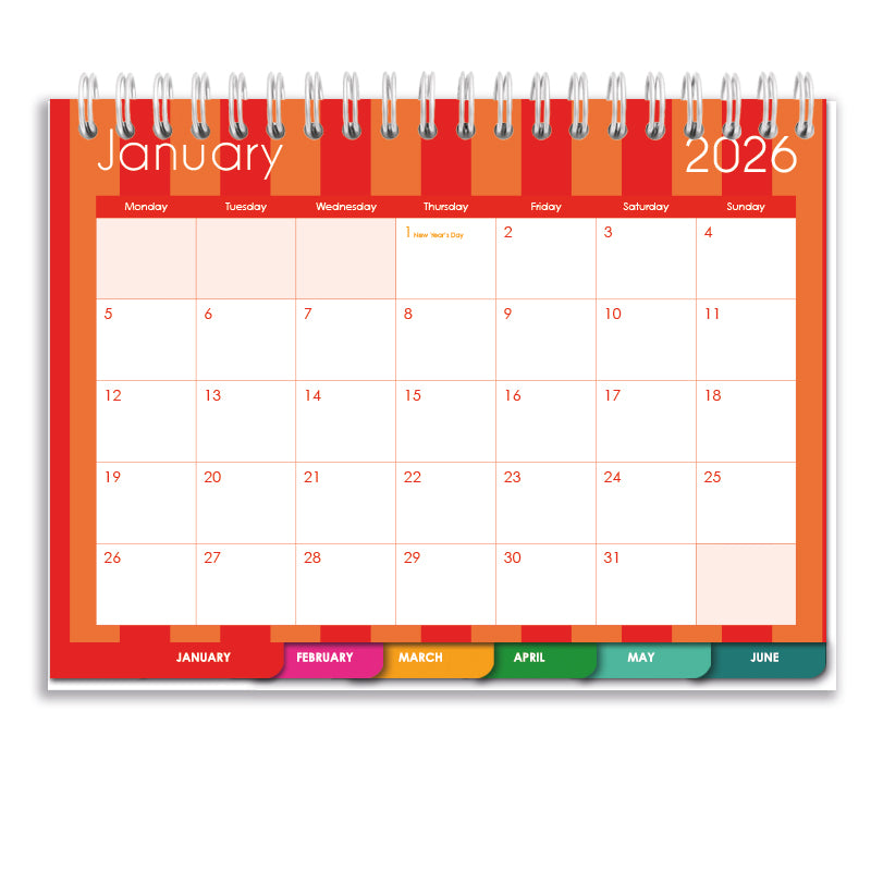2026 Tabbed A5 Tent Calendar - Circus Stripe
