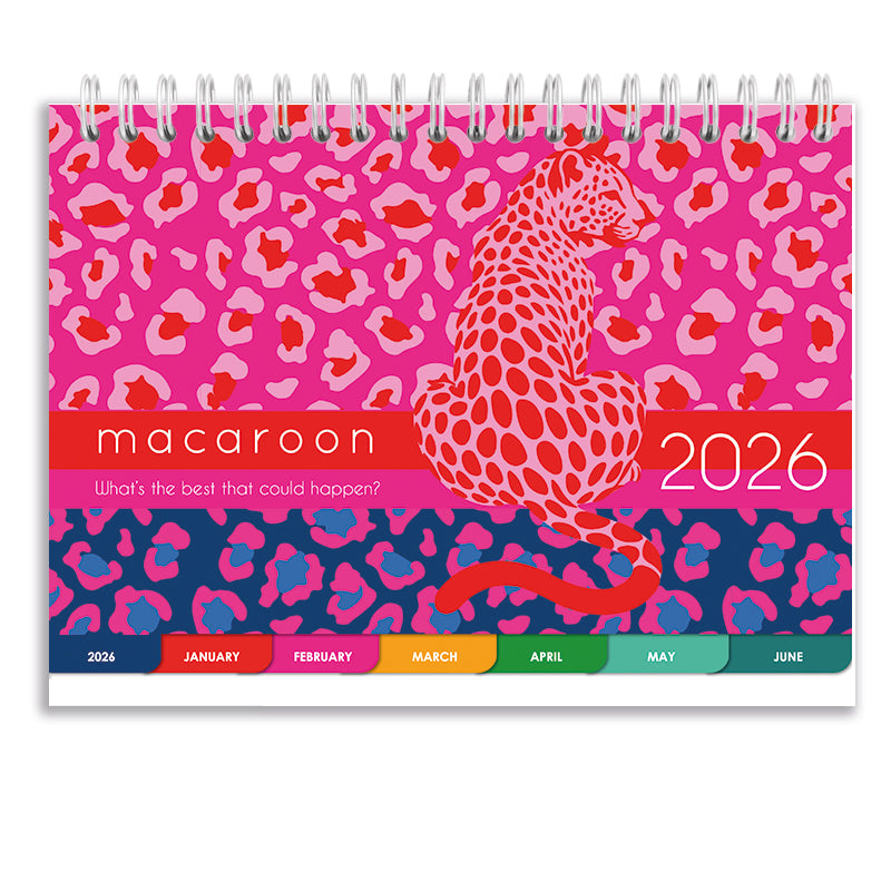 2026 Tabbed A5 Tent Calendar - Lumo Leopard