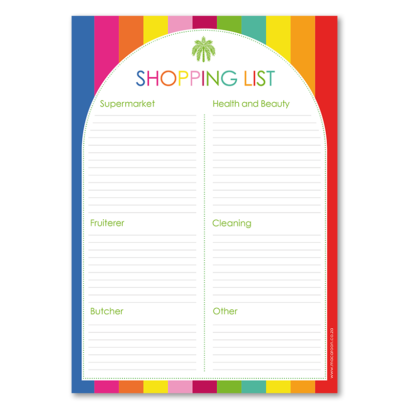 A5 Shopping List - Circus Stripe