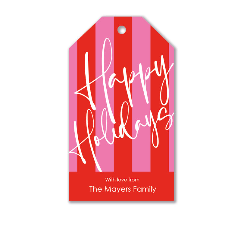 Personalised Gift Tag Set - Happy Holidays