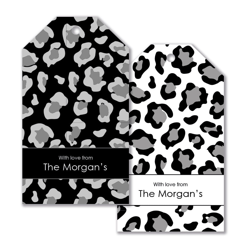 Personalised Gift Tag Set - Leopard Ebony & Ivory