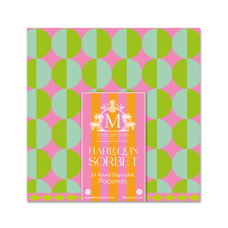 Disposable Round Placemats - Harlequin Sorbet