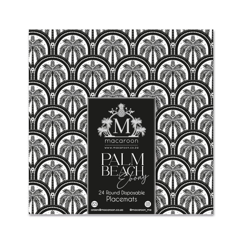 Disposable Round Placemats - Palm Beach - Ebony