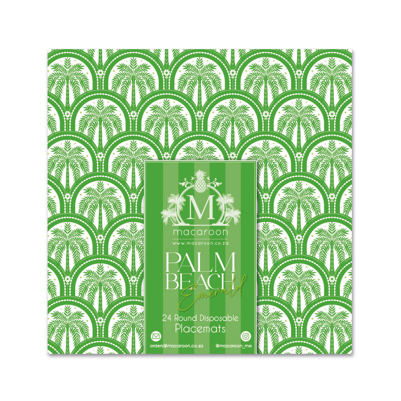 Disposable Round Placemats - Palm Beach - Emerald