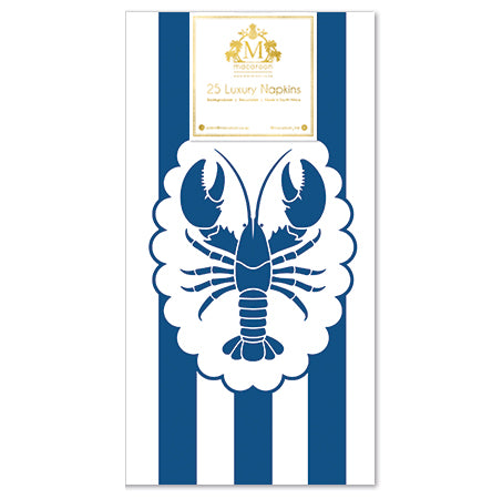 Disposable Slim Luxury Napkins - Lobster - Navy