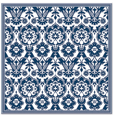 Disposable Luxury Napkins - Tropical Tile - Sapphire