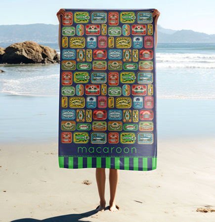 Luxury Beach Towel - Sun Soaked Sardines