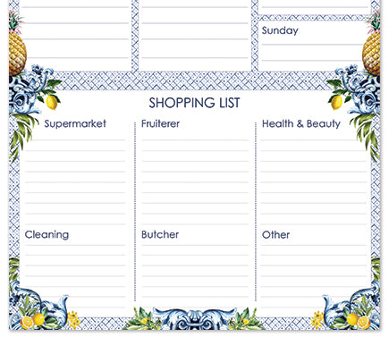 A4 Menu & Shopping Planner - Dolce & Banana