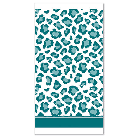 Disposable Slim Luxury Napkins - Leopard - Teal