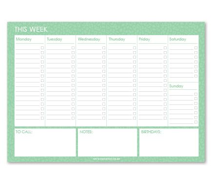 Daily Planner - Mint Leopard