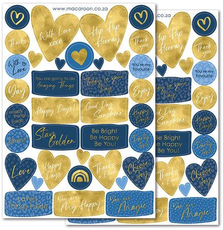 Stay Golden - Foiled Greeting Stickers - Blues