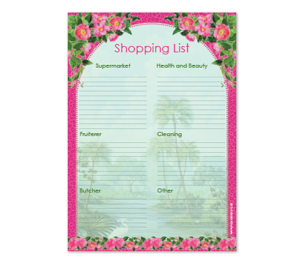 A5 Shopping List - Cape to Congo - Ruby