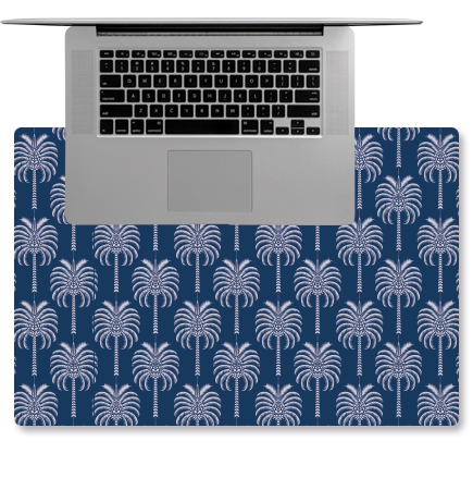 Designer Desk Mat - Palm Print - Sapphire