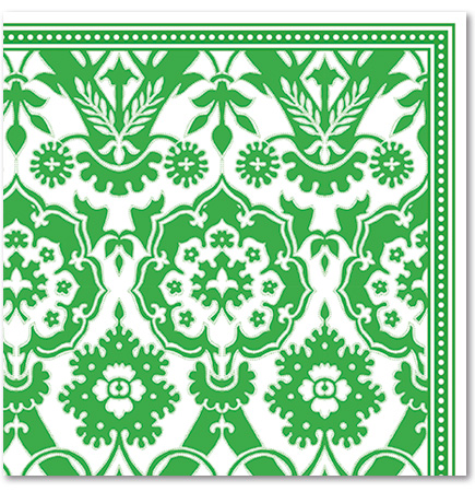 Disposable Luxury Napkins - Tropical Tile - Emerald