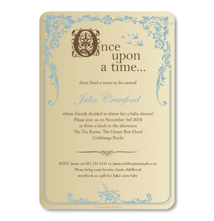 Storytime - Blue - Baby Shower Invitations