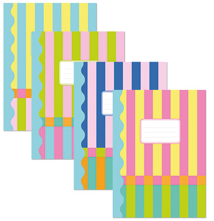 Designer Book Cover Set - Sorbet Stripe
