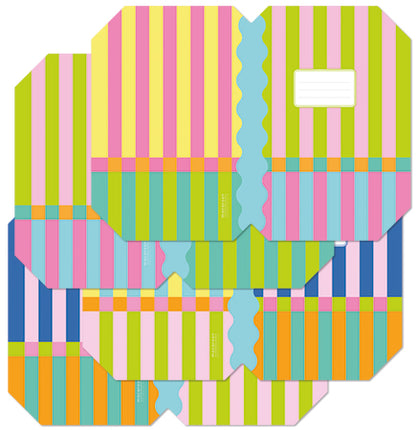 Designer Book Cover Set - Sorbet Stripe