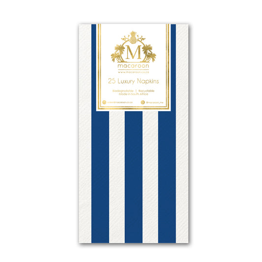 Disposable Slim Luxury Napkins - Navy Stripe