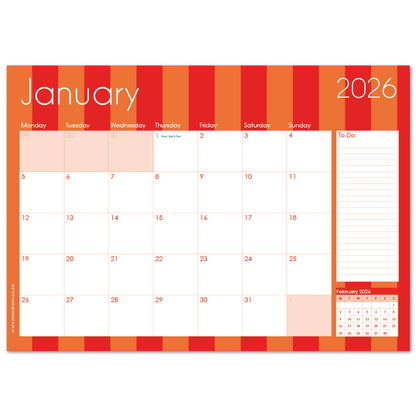 2026 Desk Calendar - Circus Stripe