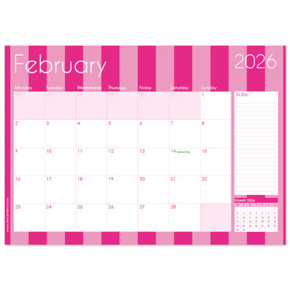 2026 Desk Calendar - Circus Stripe