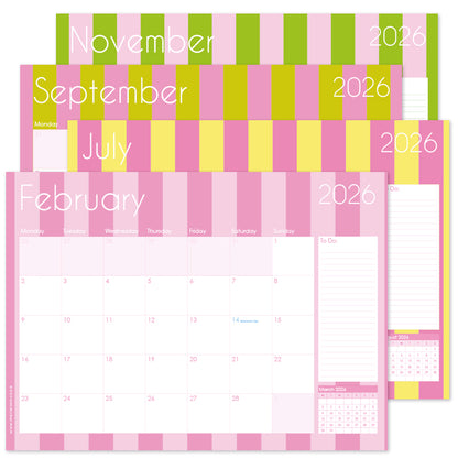 2026 Desk Calendar - Sorbet Stripe