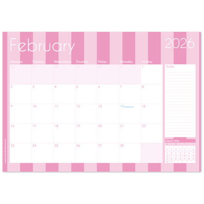 2026 Desk Calendar - Sorbet Stripe