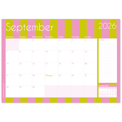 2026 Desk Calendar - Sorbet Stripe