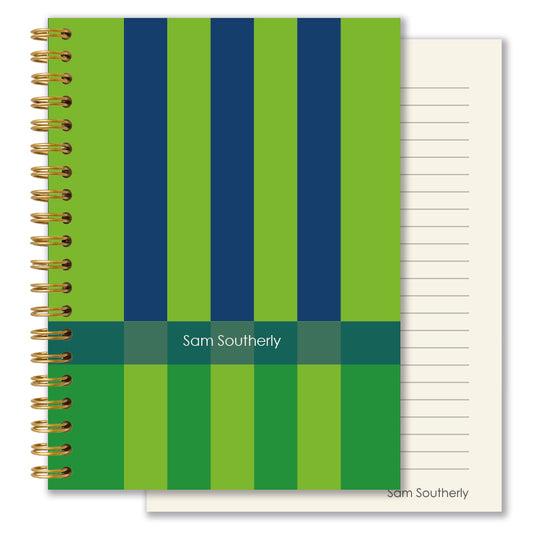 Personalised Journal - Circus Stripe - Emerald