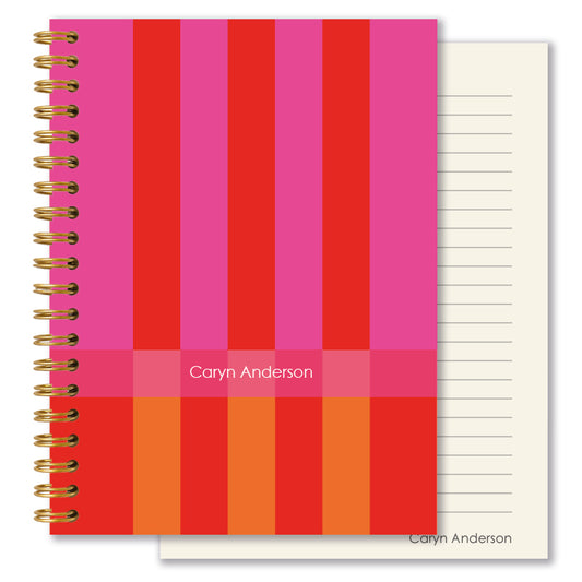 Personalised Journal - Circus Stripe - Ruby