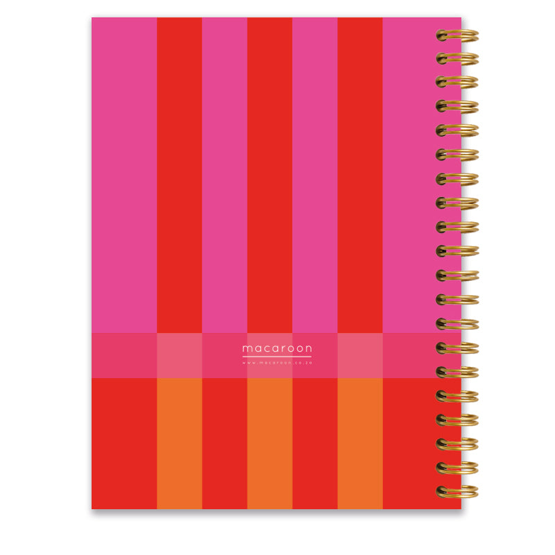 Personalised Journal - Circus Stripe - Ruby
