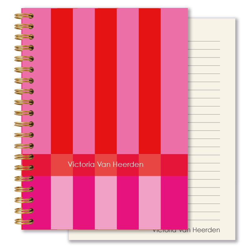A4 Personalised Journal - Circus Stripe - Ruby