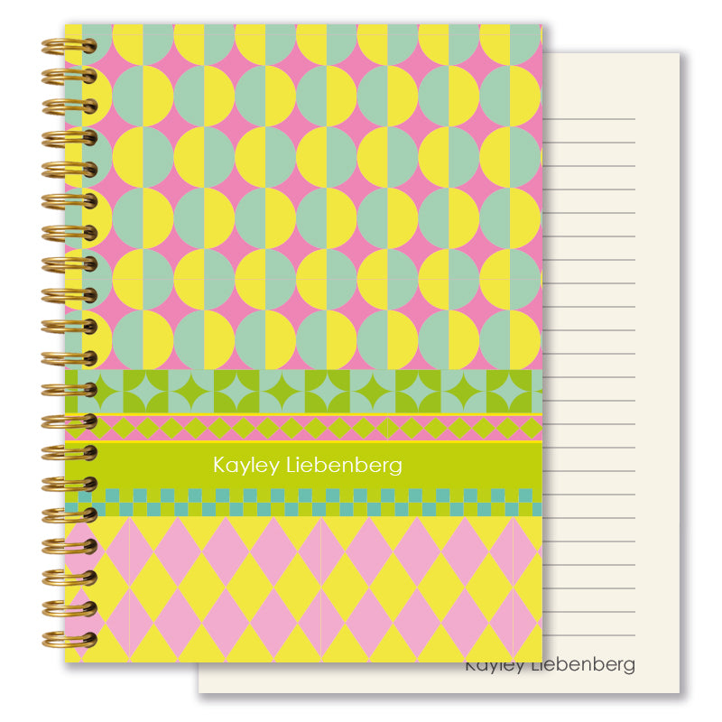 Personalised Journal - Harlequin Stripe - Sorbet