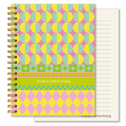 Personalised Journal - Harlequin Stripe - Sorbet